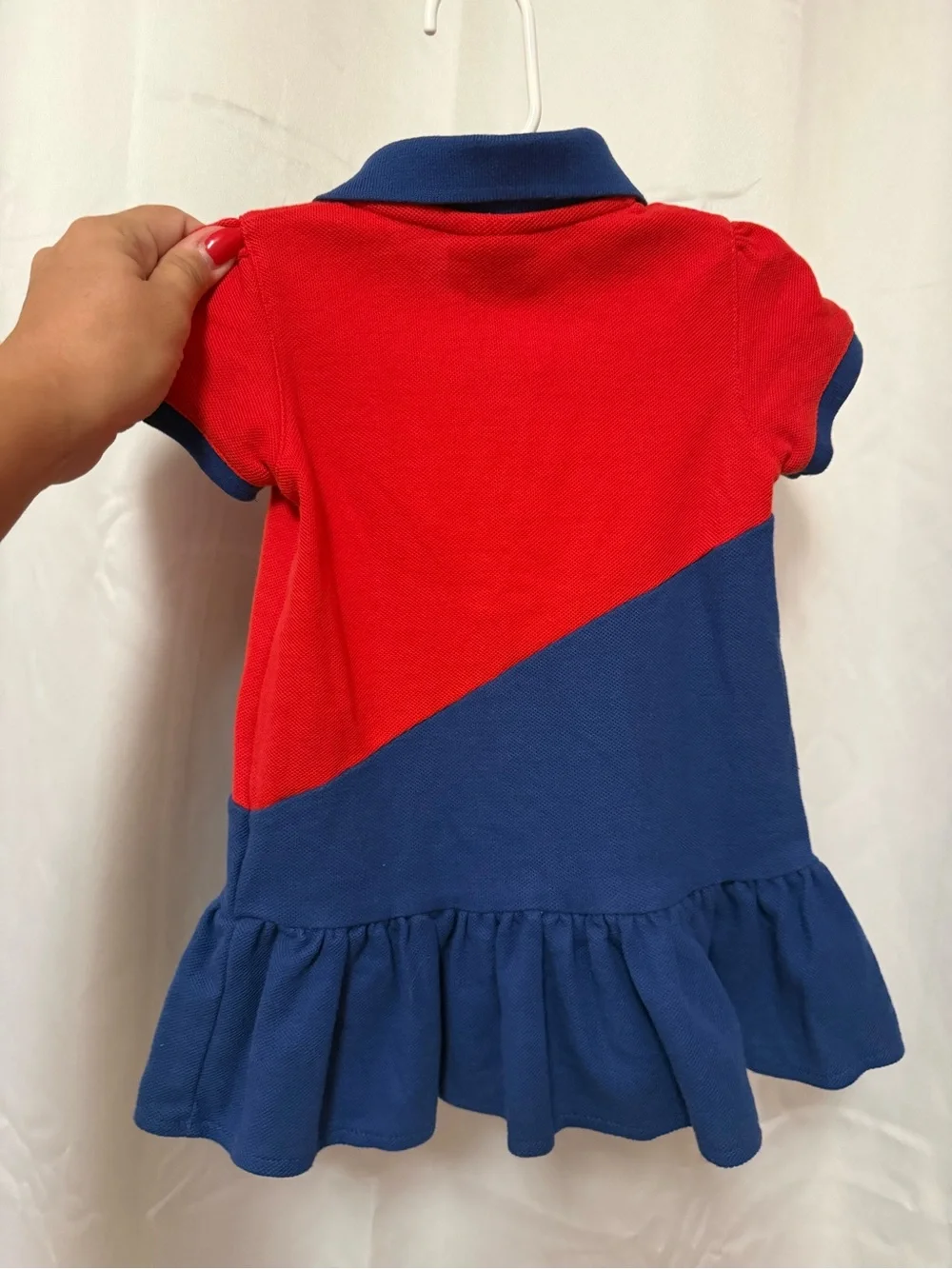 Chicago Cubs Majestic Red and Blue Polo Dress with Skirt